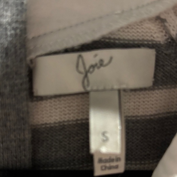 Joie Gray and White Striped Crew Neck Sweater - Picture 2 of 2